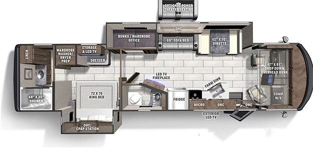 2023 COACHMEN MIRADA 35ES*21, , floor-plans-day image number 0